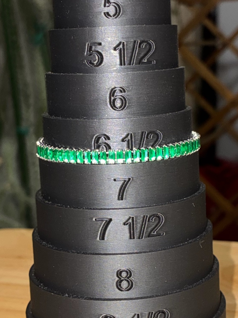 NWT Emerald Green Baguette Tennis Bracelet (Adjustable 6.5" - 7.5")